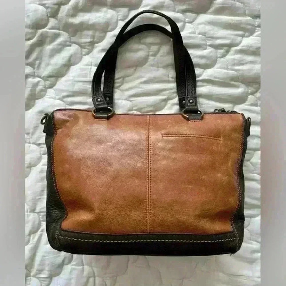 The Sak Two Way Tote Handbag Large  Leather Brown Snake Pattern. - Picture 2 of 13